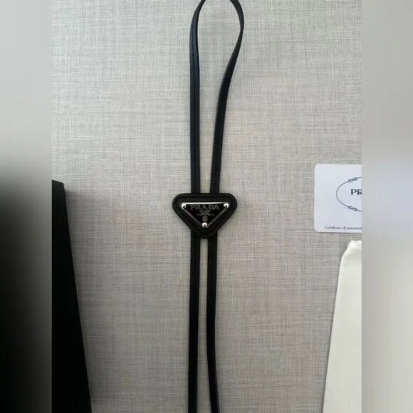 Prada Saffiano Leather Bolo Tie Unisex